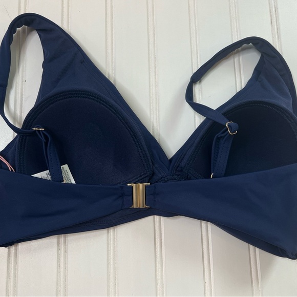 BODEN Classic Twisted Bikini Top Navy Blue Swim Swimsuit Women US 6 NEW. 382 - Picture 3 of 3